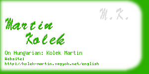 martin kolek business card